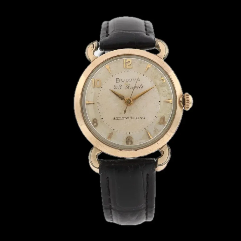 Vintage 1957 Bulova 23 Men's Automatic Wristwatch 10BPAC USA 10k RGP & Steel